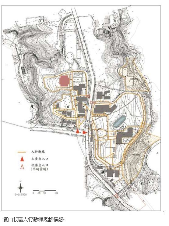 Figure 2. Design of Pedestrian Flow, Baoshan Campus