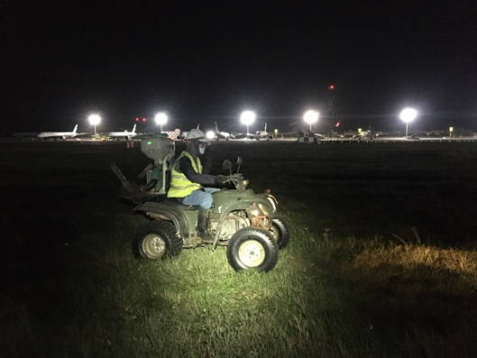 Figure 2. NCUE Taoyuan International Airport RIFA Control Team assisting in on-site control work at Taoyuan Intl. Airport (night shift)