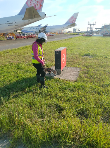 Figure 3. NCUE Taoyuan International Airport RIFA Control Team assisting in on-site detection work at Taoyuan Intl. Airport (RIFA detection dog operations)