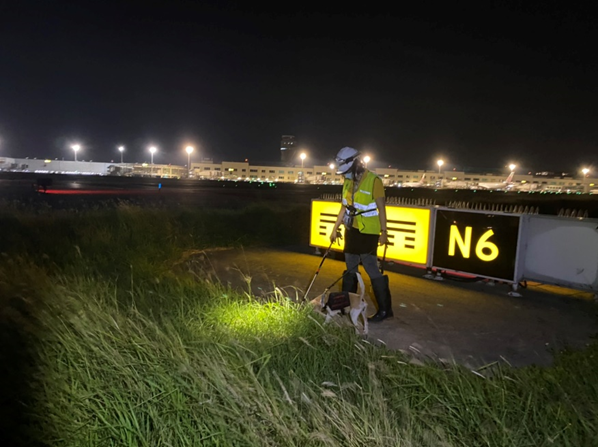 Figure 1. NCUE Taoyuan International Airport RIFA Control Team  assisting in on-site control work at Taoyuan Intl. Airport