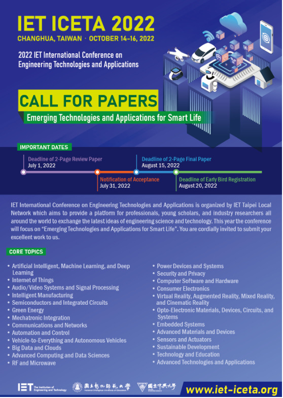 Figure 6. Event poster for the IET ICETA 2022