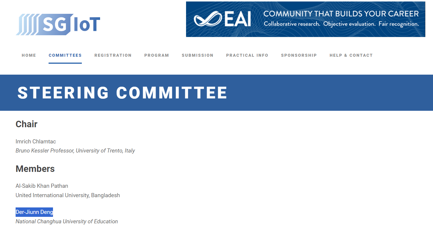 Figure 7. The University’s teachers organizing the EAI and  serving as the steering committee members and chairperson