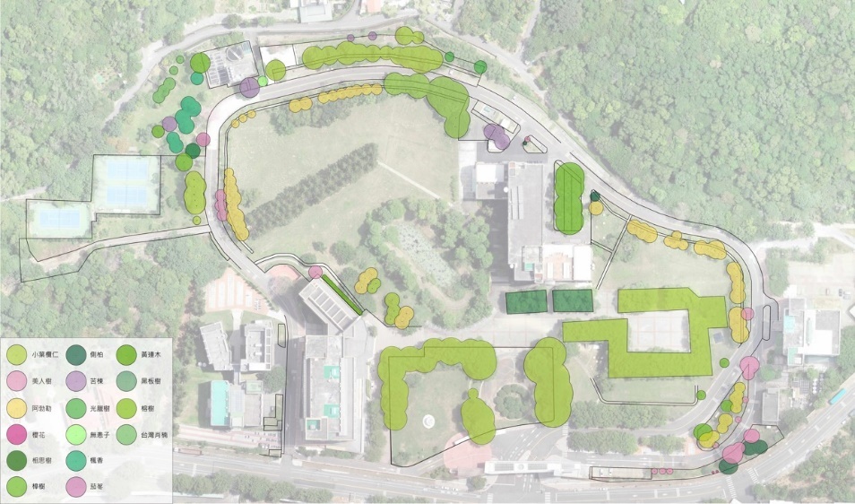 Figure 7. Location of tree species to be reserved at Baoshan campus