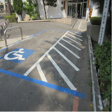 Accessible ramp and parking space