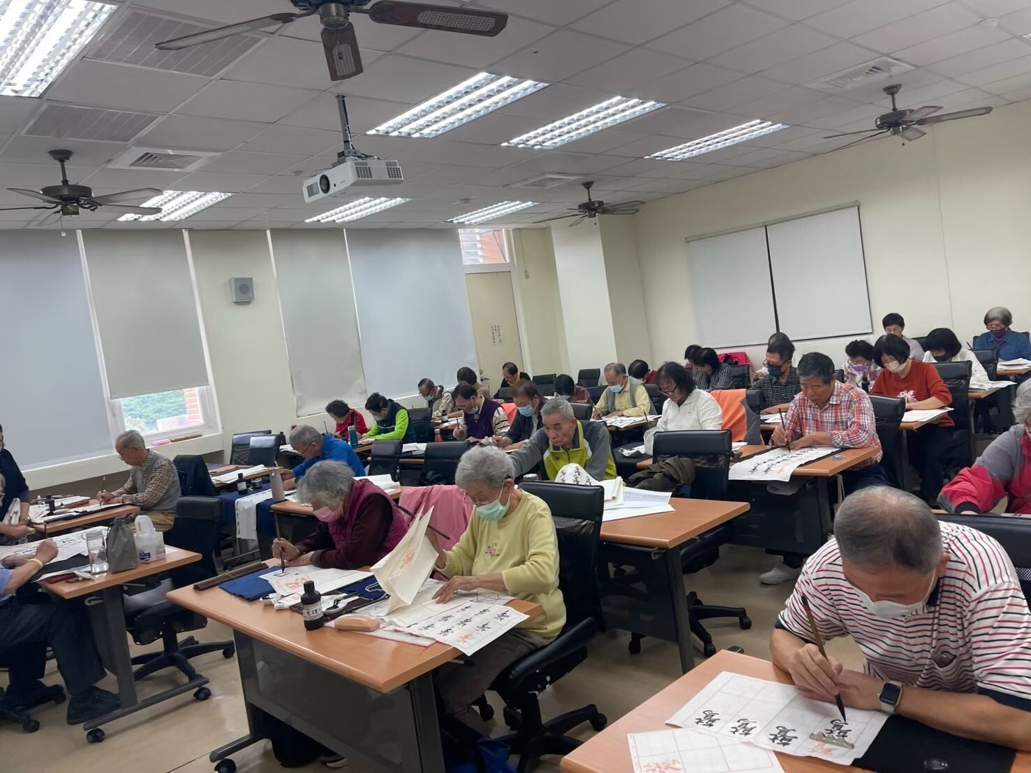 Figure 9. Calligraphy Class in the Community University for the Seniors