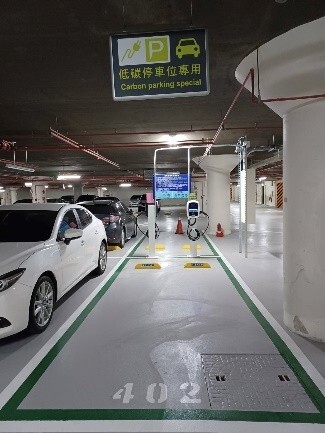 Figure 9. Electrical Car Charging Station at NCUE’s Jinde Campus Parking Spaces