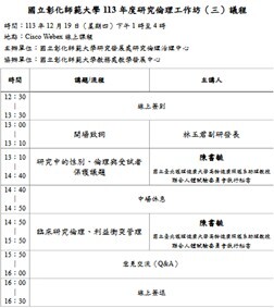 Figure 4. The 2024 Research Ethics Workshop -part 3 on Thursday, December 19, 2024