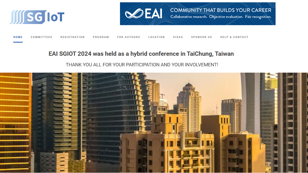 Figure7: NCUE Faculty Member Organizing EAI Conference as Steering Committee Member