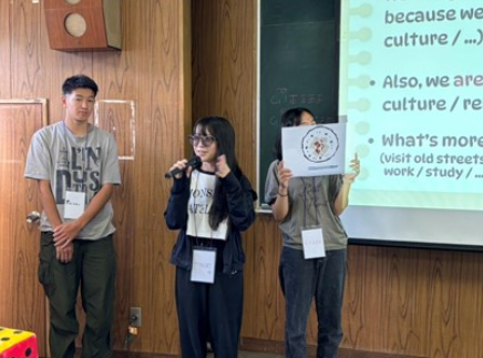 Figure 15: Students sharing on stage