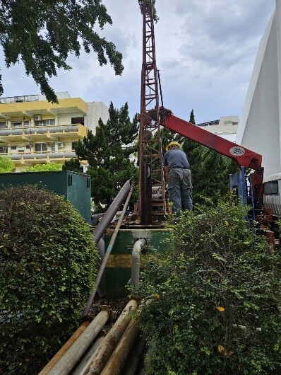 Figure 3. Workers were repairing the deep water well at Jinde Campus