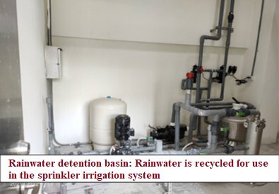 Figure 4: Rainwater detention basin: Rainwater is recycled for use in the sprinkler irrigation system
