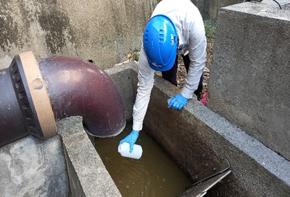 The above photo depicts water quality testing on Baoshan Campus