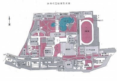 Location map of the sprinkler irrigation areas, Jin-De Campus