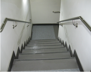 Accessible stairway hand railings