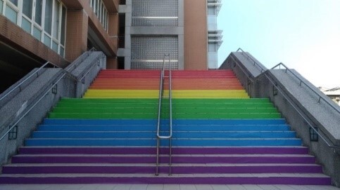 In December 2020, the Gender Equality Education Committee, Gender Queer, Student Affairs Office, and General Affairs Office of NCUE set up a six-colour rainbow stair landscape in front of the teaching building of NCUE, to provide students who are disadvantaged because of unreasonable differential treatment related to gender, gender characteristics, gender identity, or sexual orientation with warmth, support, recognition, and companionship on campus.