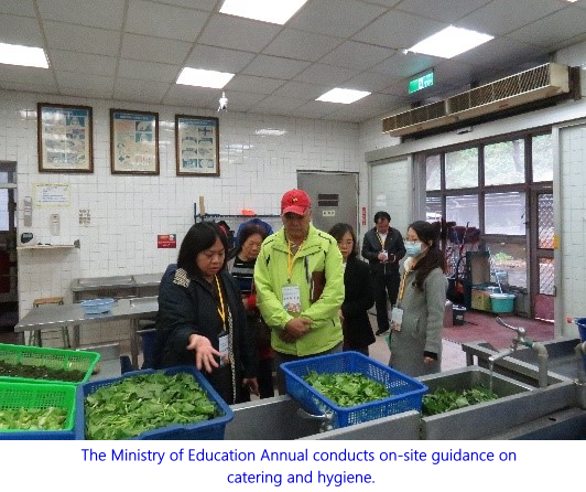 The Ministry of Education Annual conducts on-site guidance on catering and hygiene.